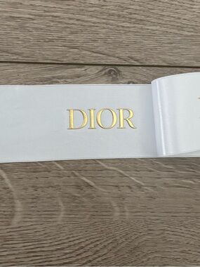 DIOR AUTHENTIC White Ribbon with Gold Logo 346 cm long brand new